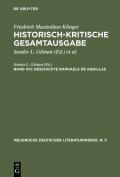 Friedrich Maximilian Klinger: Historisch-kritische Gesamtausgabe / Geschichte Raphaels de Aquillas