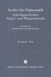 Archiv für Diplomatik, Schriftgeschichte, Siegel- und Wappenkunde 54 