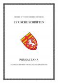 Werner Otto von Boehlen-Schneider: Lyrische Schriften / Ponsaltana