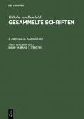 Wilhelm von Humboldt: Gesammelte Schriften. Tagebücher / Band 1. 1788–1798