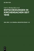 Entscheidungen in Kirchensachen seit 1946 / General-Register Bände 1-25