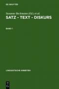 Satz – Text – Diskurs / Satz – Text – Diskurs. Band 1