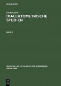 Hans Goebl: Dialektometrische Studien / Hans Goebl: Dialektometrische Studien. Band 2