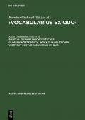 ›Vocabularius Ex quo‹ / Frühneuhochdeutsches Glossenwörterbuch. Index zum deutschen Wortgut des ›Vocabularius Ex quo‹